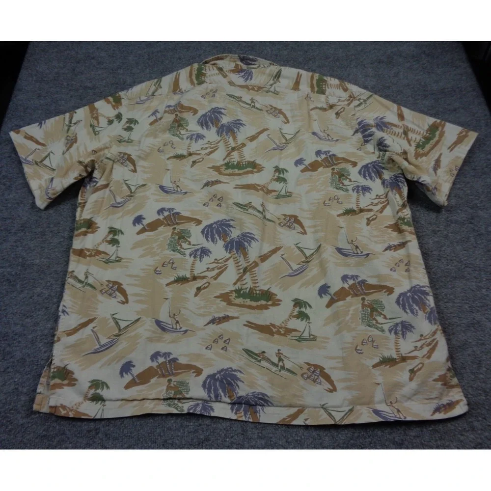 Polo Ralph Lauren Camp Shirt Vintage 90 Clayton XL Tropical Hawaiian Loop Collar
